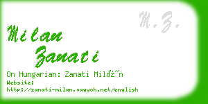 milan zanati business card